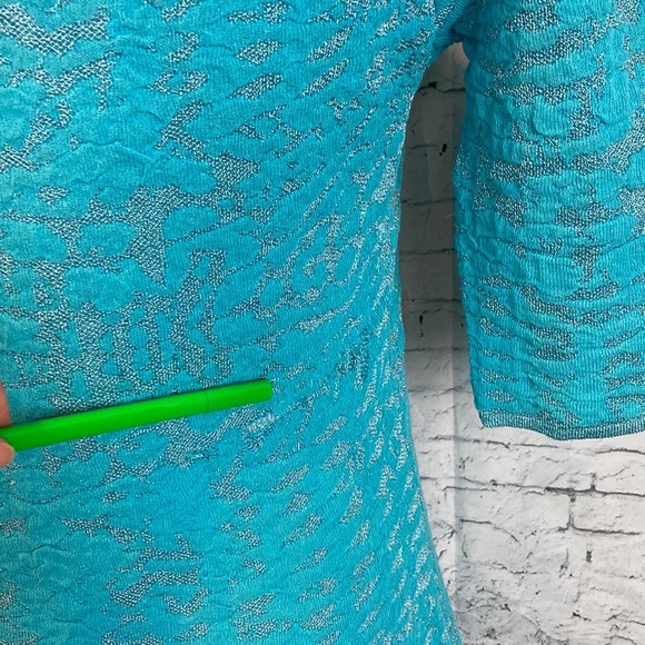 Missoni Dress Metallic Textured MIDI Short Sleeve Bodycon Maximalist Mob Wife - Picture 10 of 16